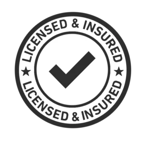 Licensed and insured badge for The Painting Doctor, highlighting the company's professionalism and reliability in providing painting services in Sterling, IL.